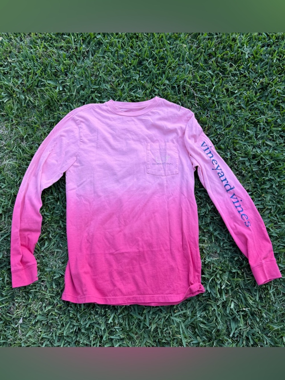 Vineyard Vines Pink Ombre LS Tee
